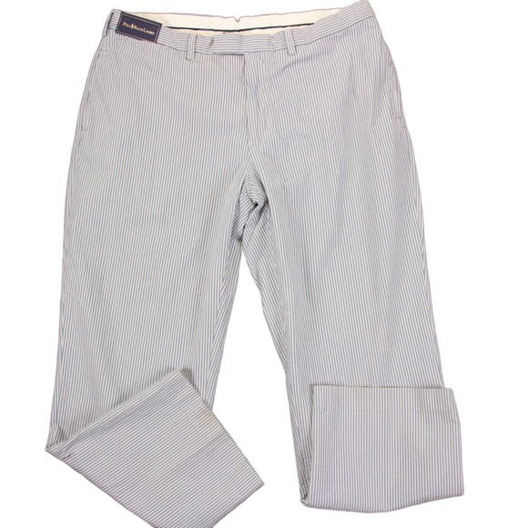 VTG Polo Ralph Lauren Mens 40x30 Striped Seersucker Pants Blue White  NWT Other* - Picture 1 of 16